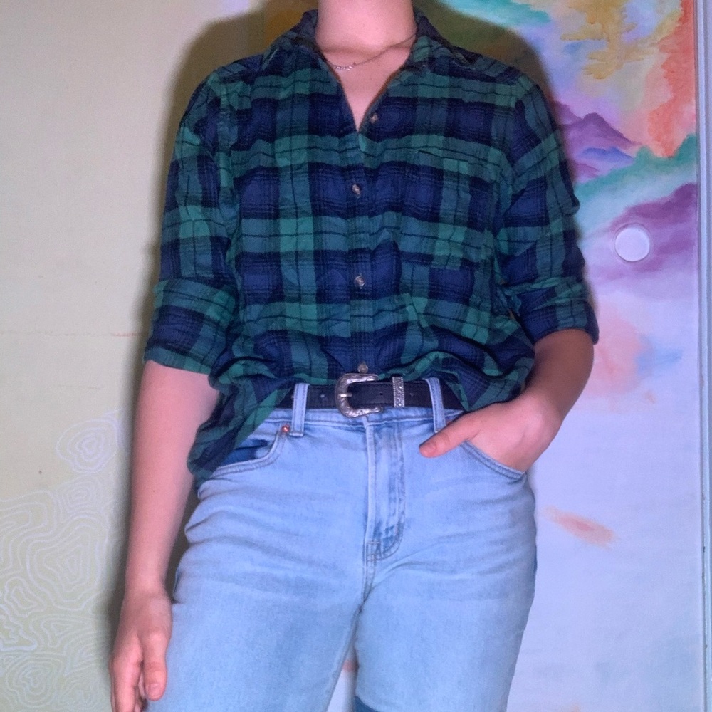 Navy and Green Flannel 🌲